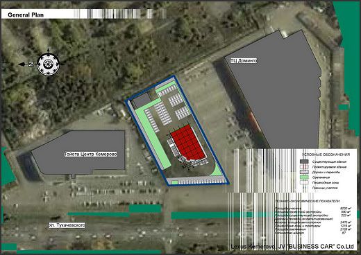 здания автосалона. схема генплана